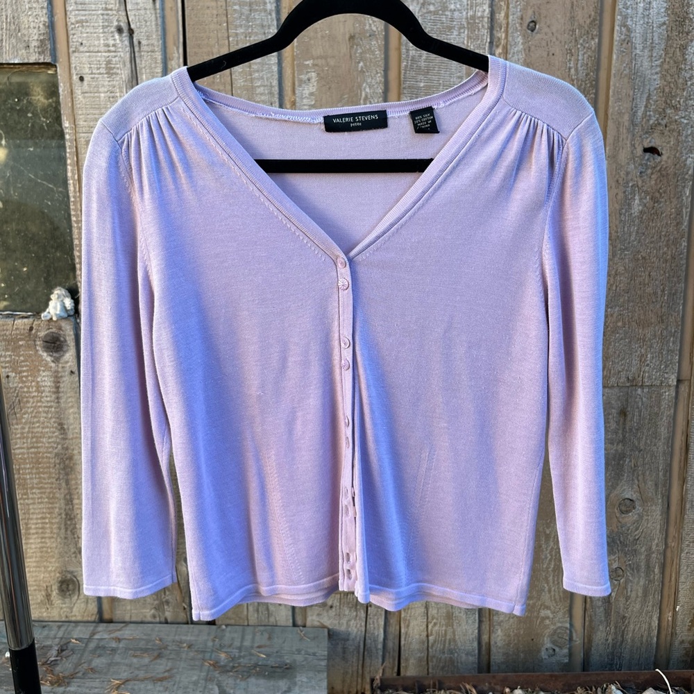 Lavender Silk + Cotton Cardigan